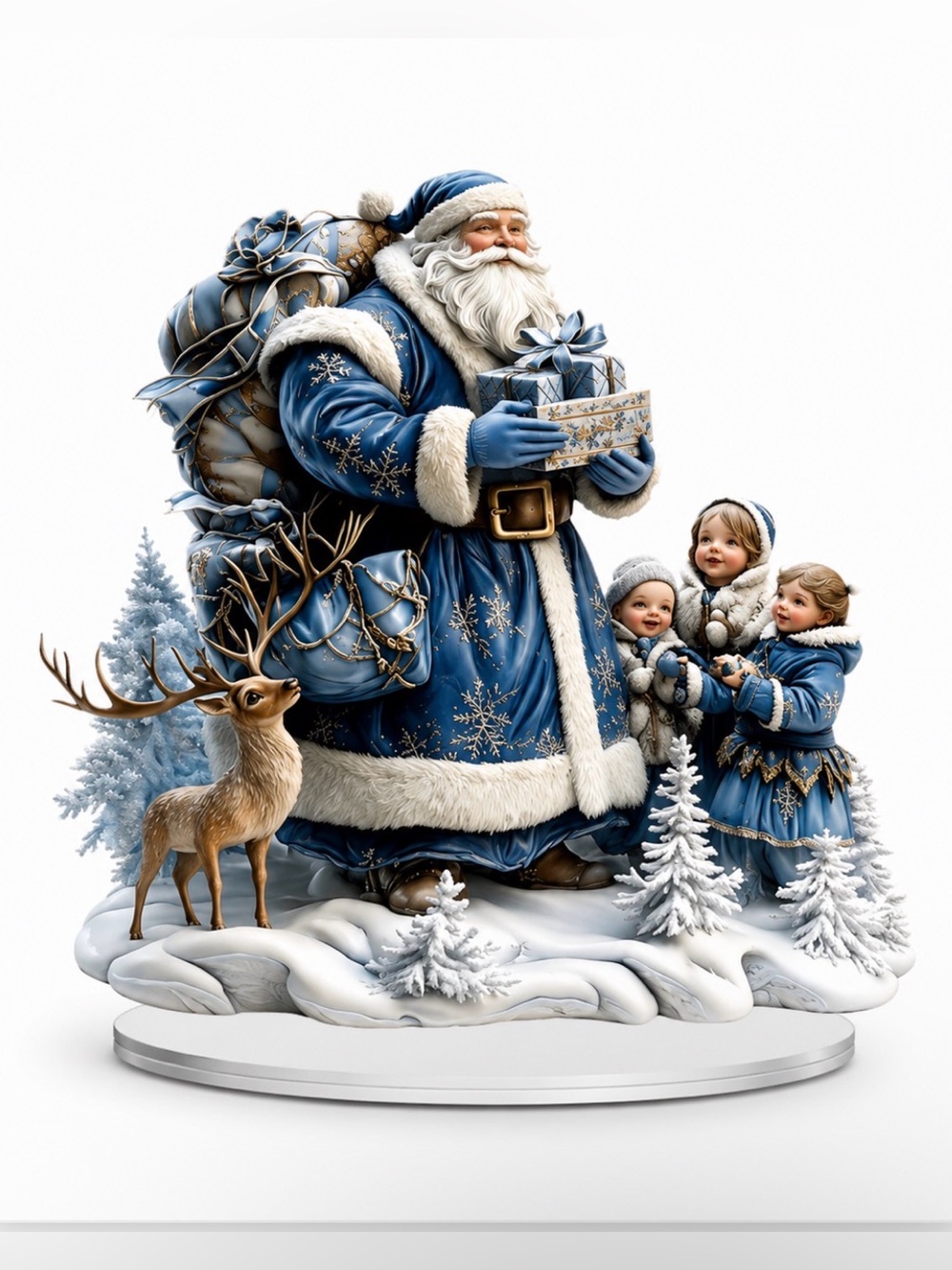 *BUY NOW* Nordic-Style Blue Santa Claus Acrylic Decor - 2D - Picture 1 of 2